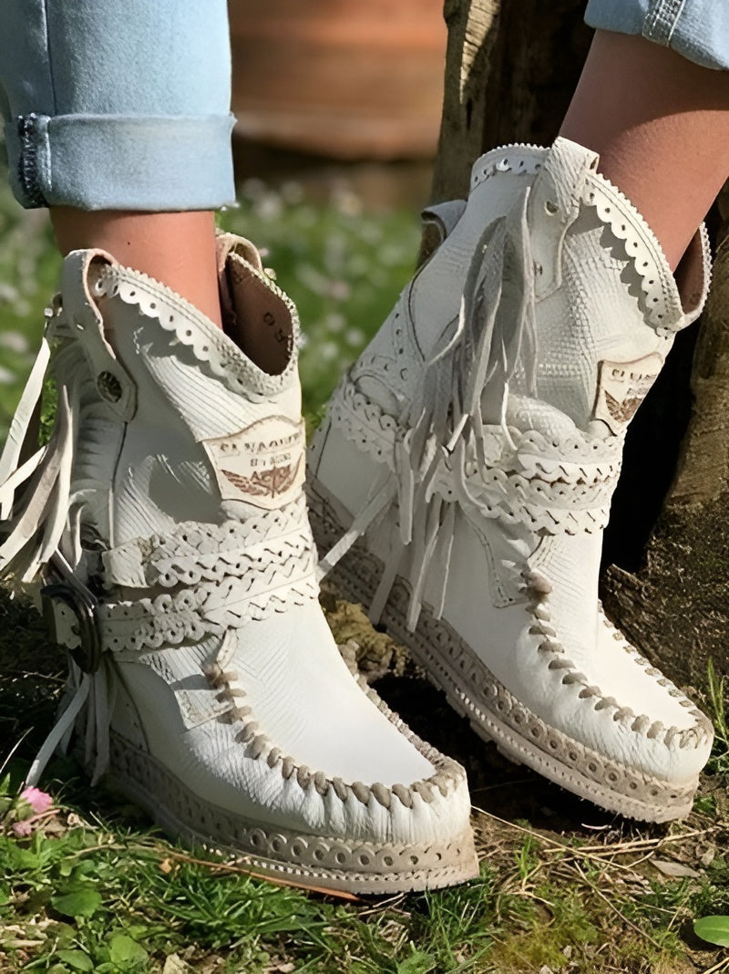 Boho westernlaarzen met franjes