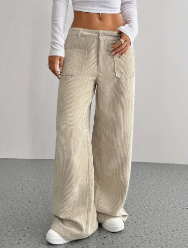 Ainsley - Makara Corduroy Broek Met Wijde Pijpen