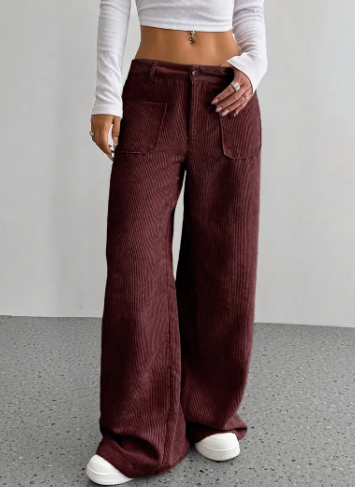 Ainsley - Makara Corduroy Broek Met Wijde Pijpen