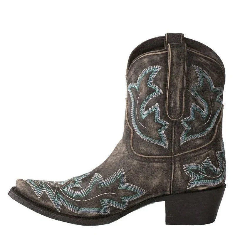Alexa - Geborduurde Leren Cowboylaarzen