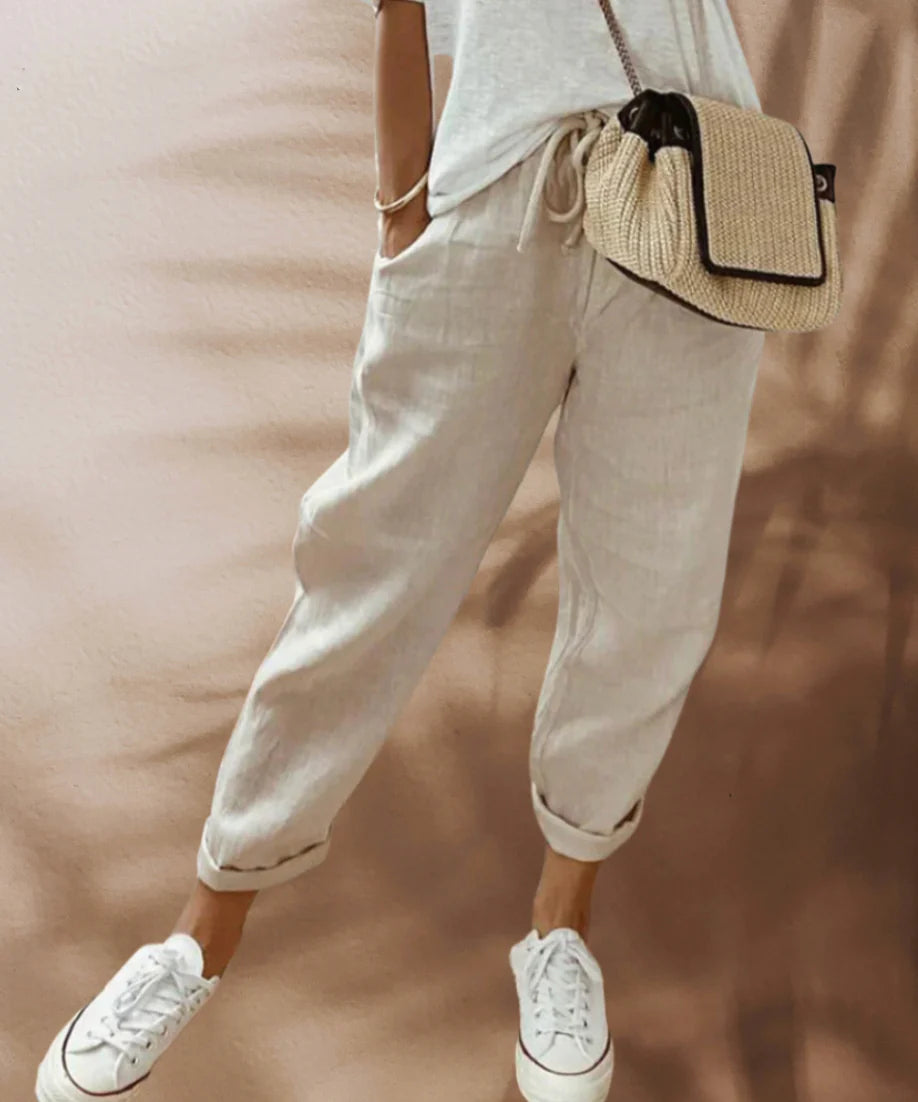 Aprilyn - Casual en stijlvolle linnen Broek