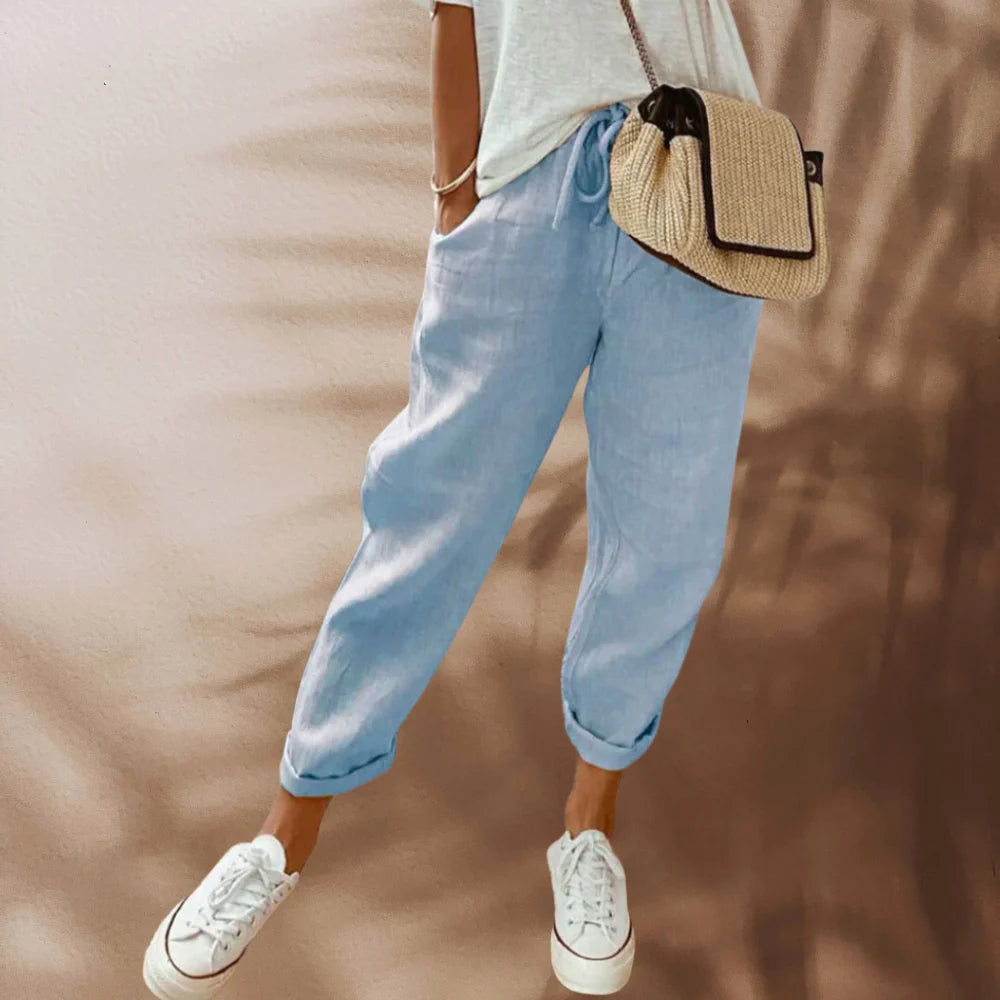 Aprilyn - Casual en stijlvolle linnen Broek