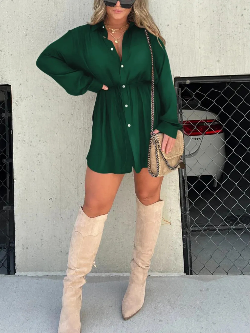 Audrey - Trendy satijnen romper jurk