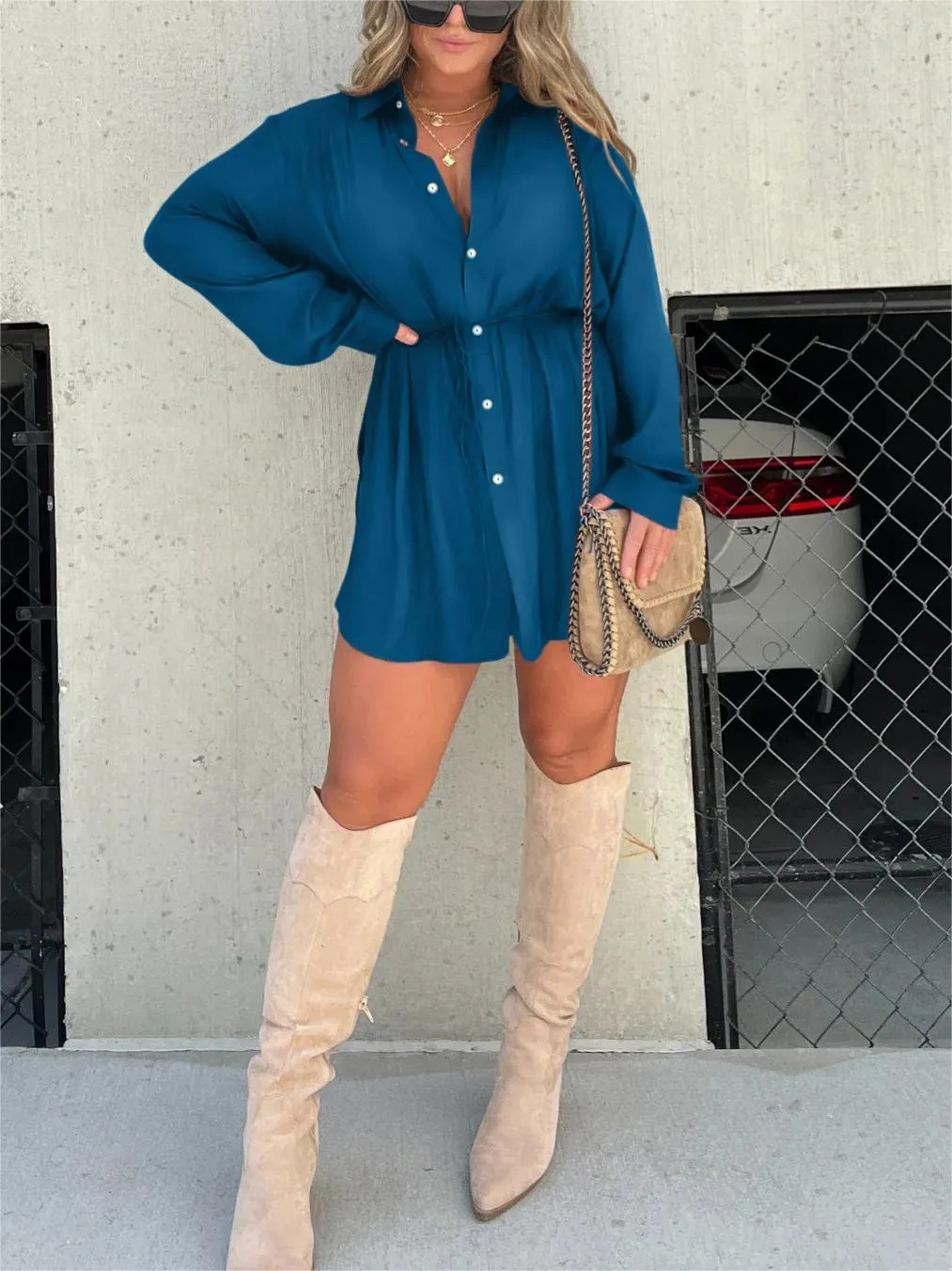 Audrey - Trendy satijnen romper jurk