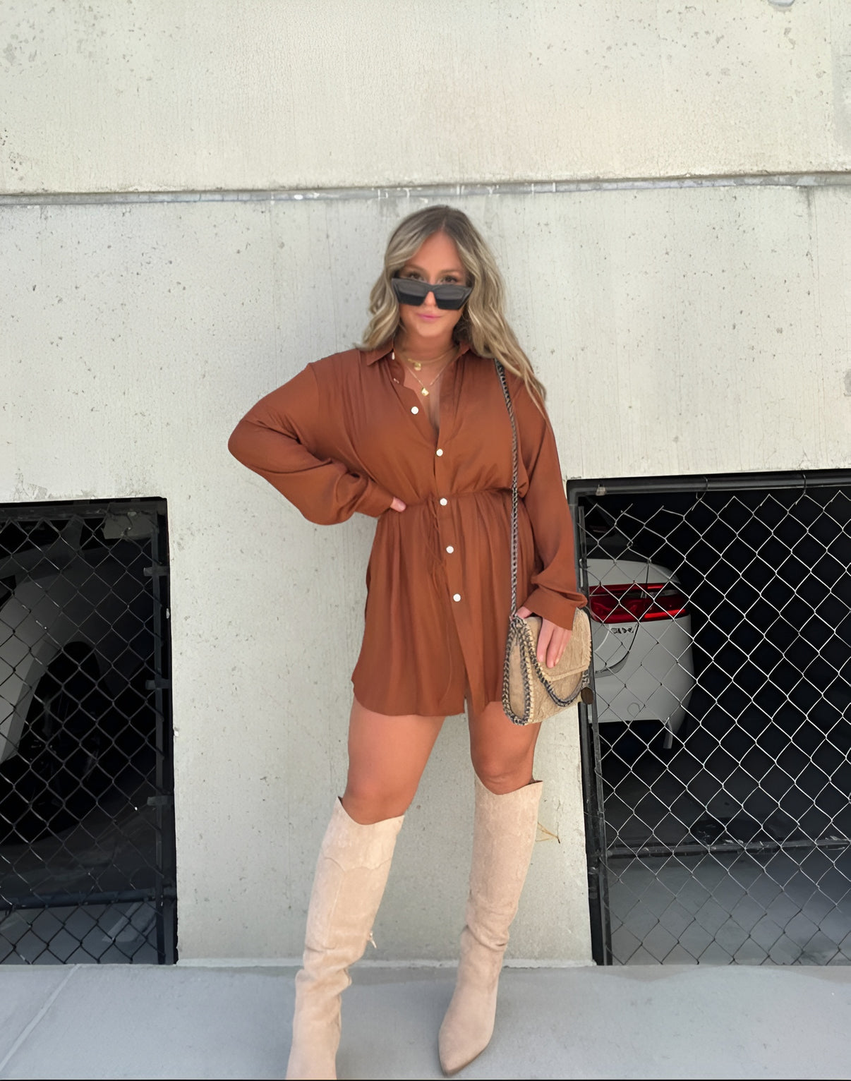 Audrey - Trendy satijnen romper jurk
