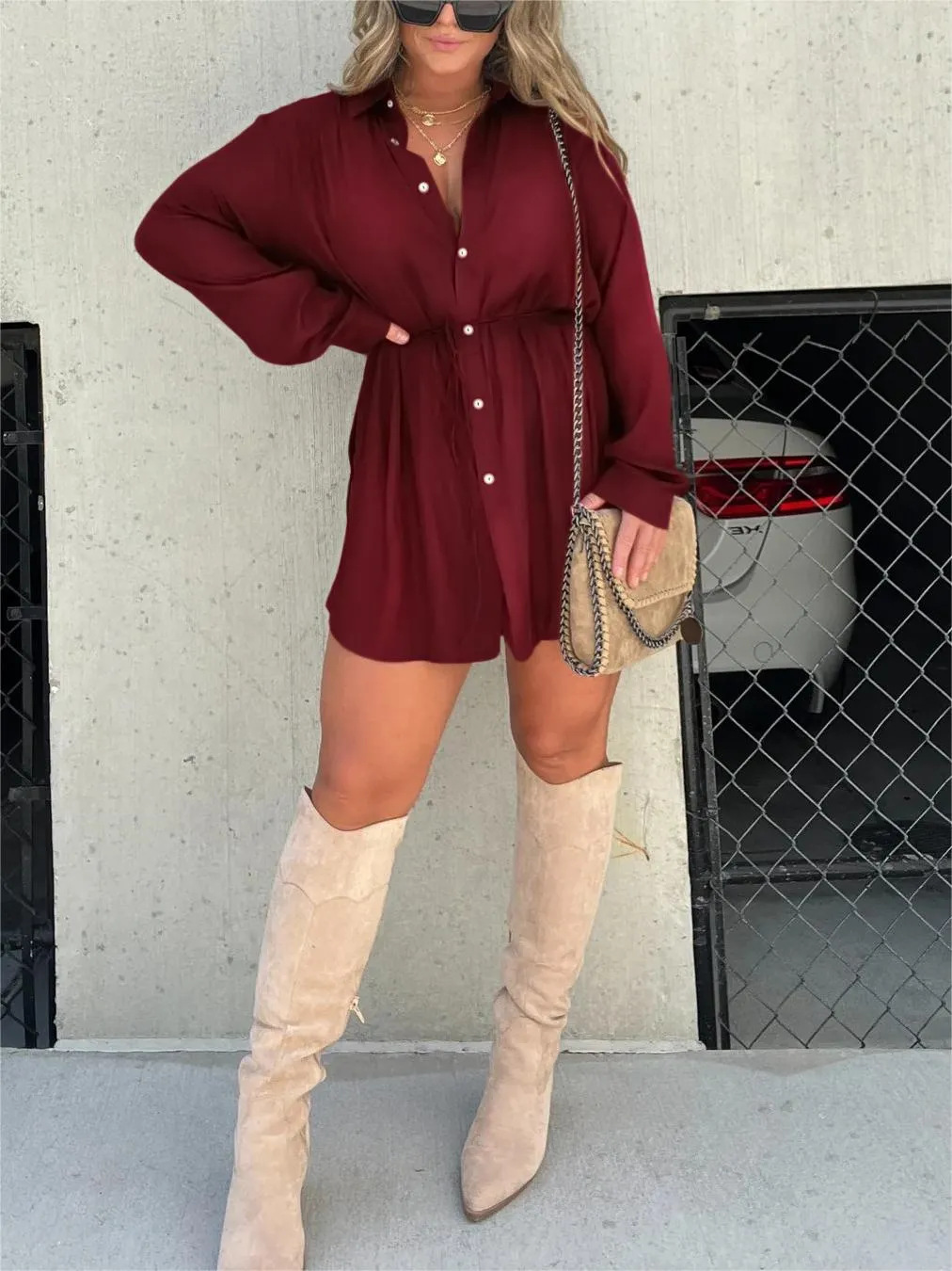 Audrey - Trendy satijnen romper jurk