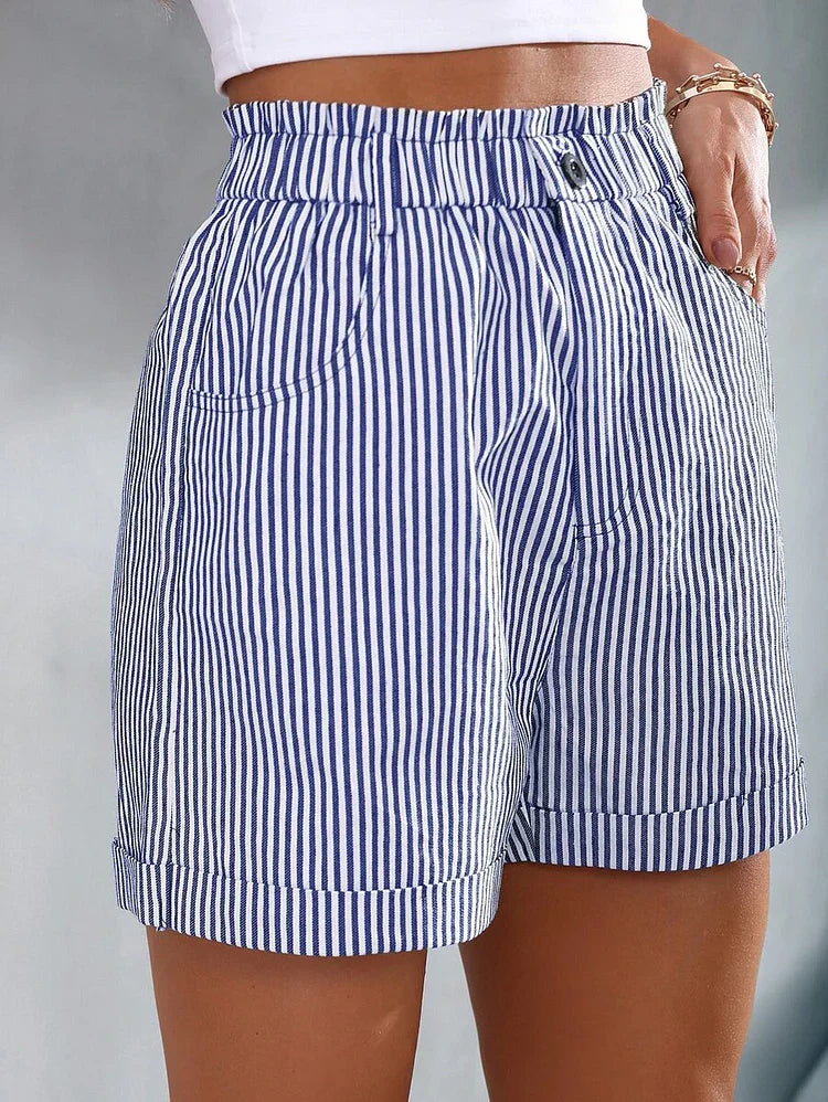 JELTE | Casual Gestreepte Korte Broek voor Dames