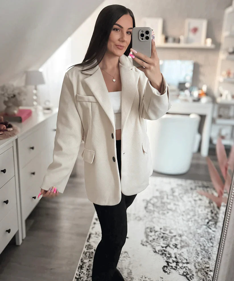 Oversized Blazer | Dames blazer met gestructureerde stof en tijdloze pasvorm