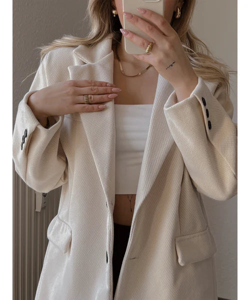 Oversized Blazer | Dames blazer met gestructureerde stof en tijdloze pasvorm