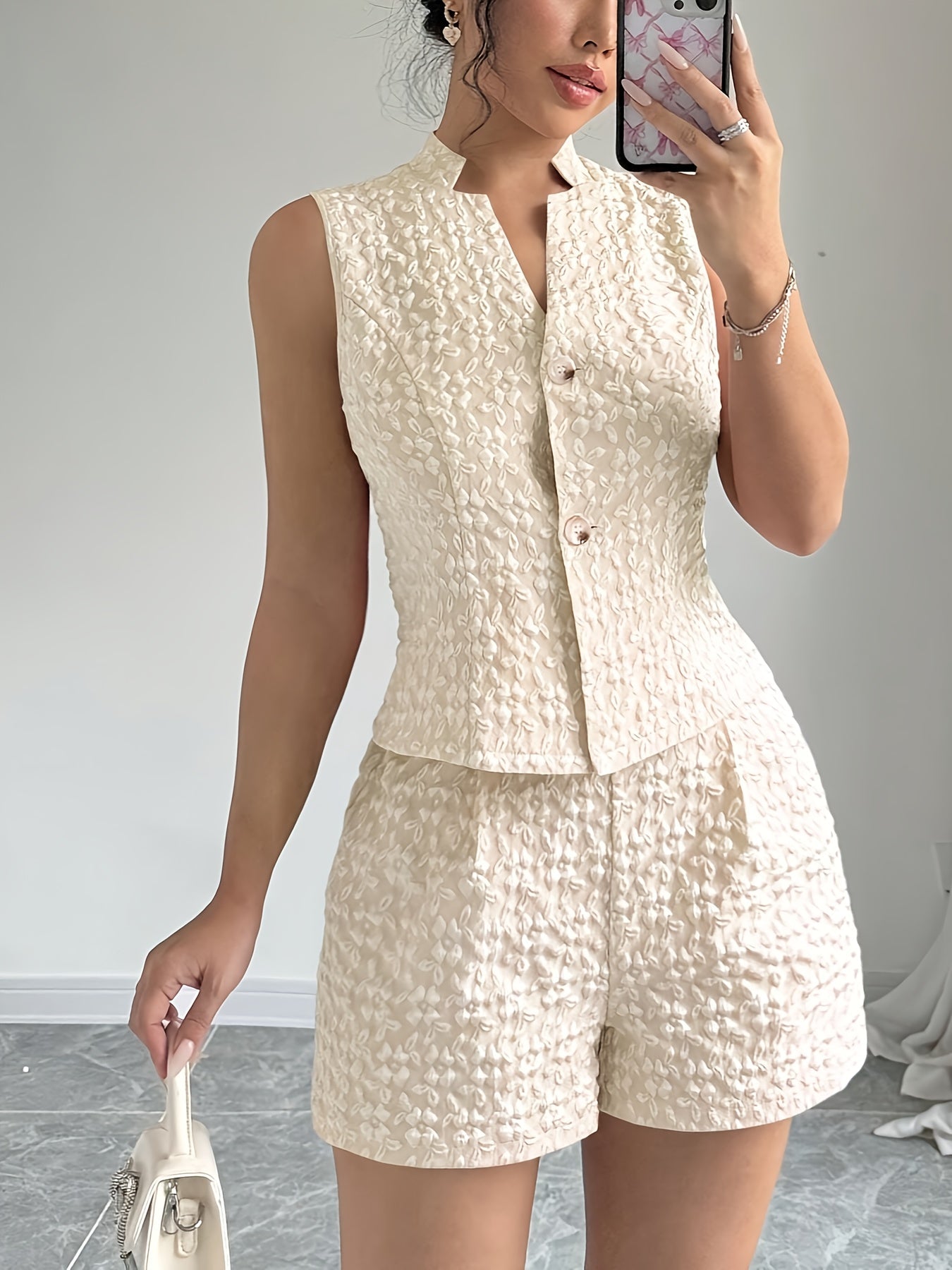 Aleah | Stijlvolle Jacquard Twee-delige Set voor Dames