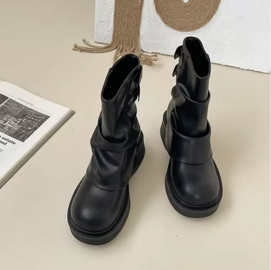 Bianca - Vintage Leren Slip-On Laarzen