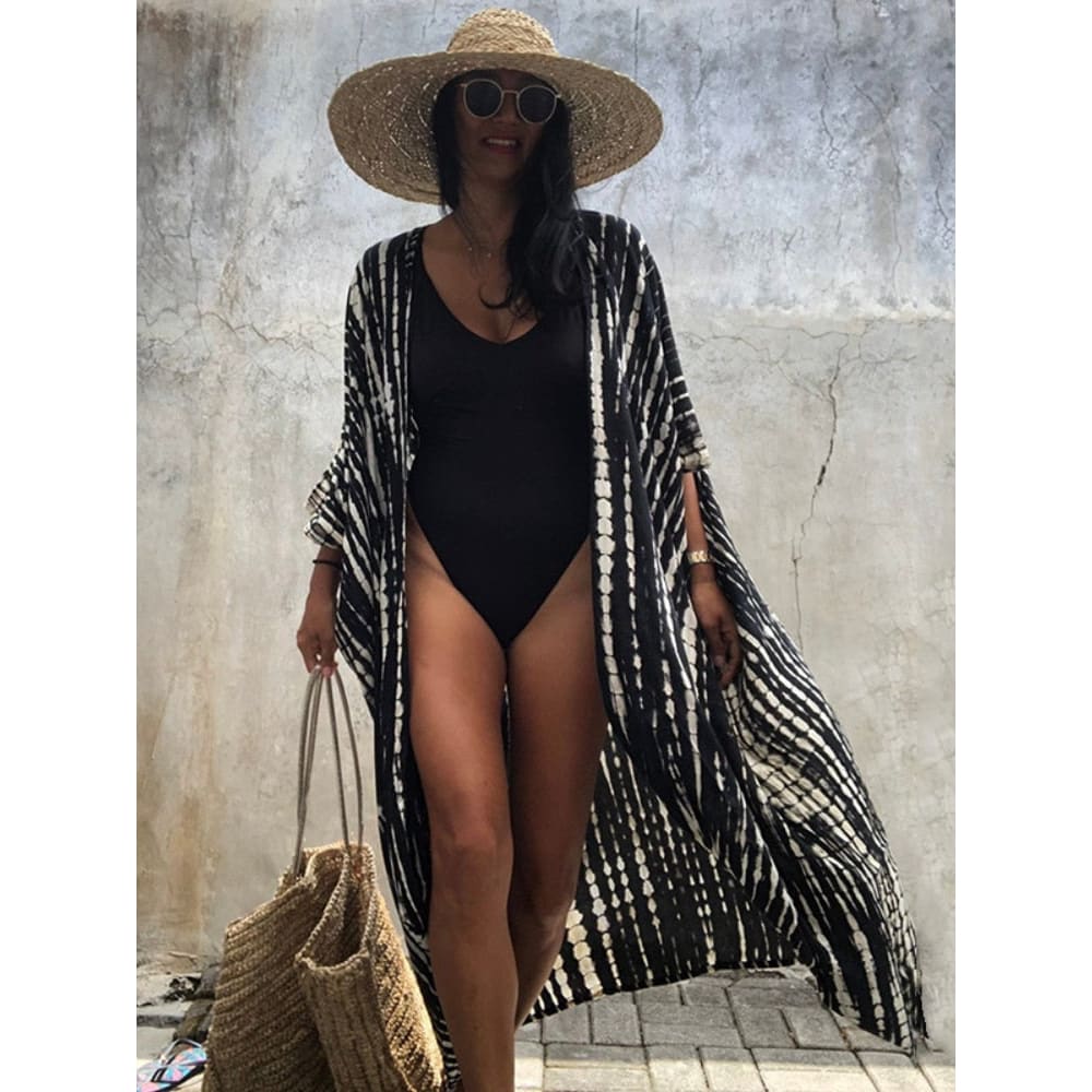 Tie-Dye Kimono Jurk | Dames strand cover-up van rayon met luchtige pasvorm