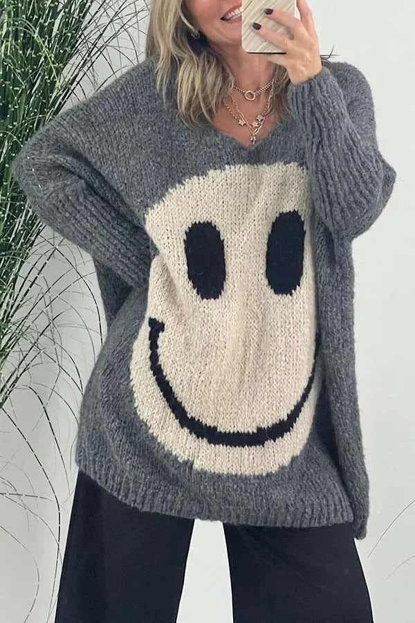 Candice - Gebreide smiley trui