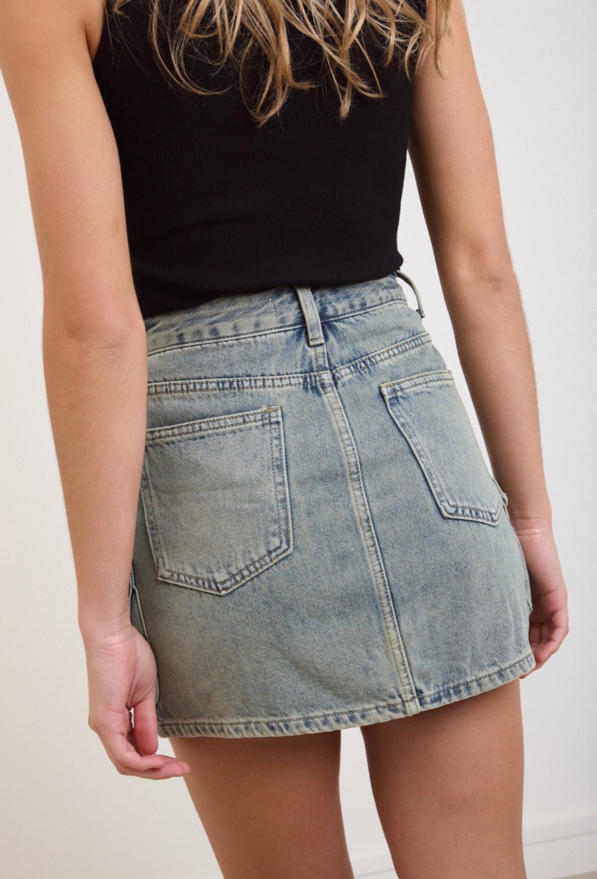 Eeke | Dames Cargo Skort Washed Denim – Stoer Design met Comfortabele Ingebouwde Short
