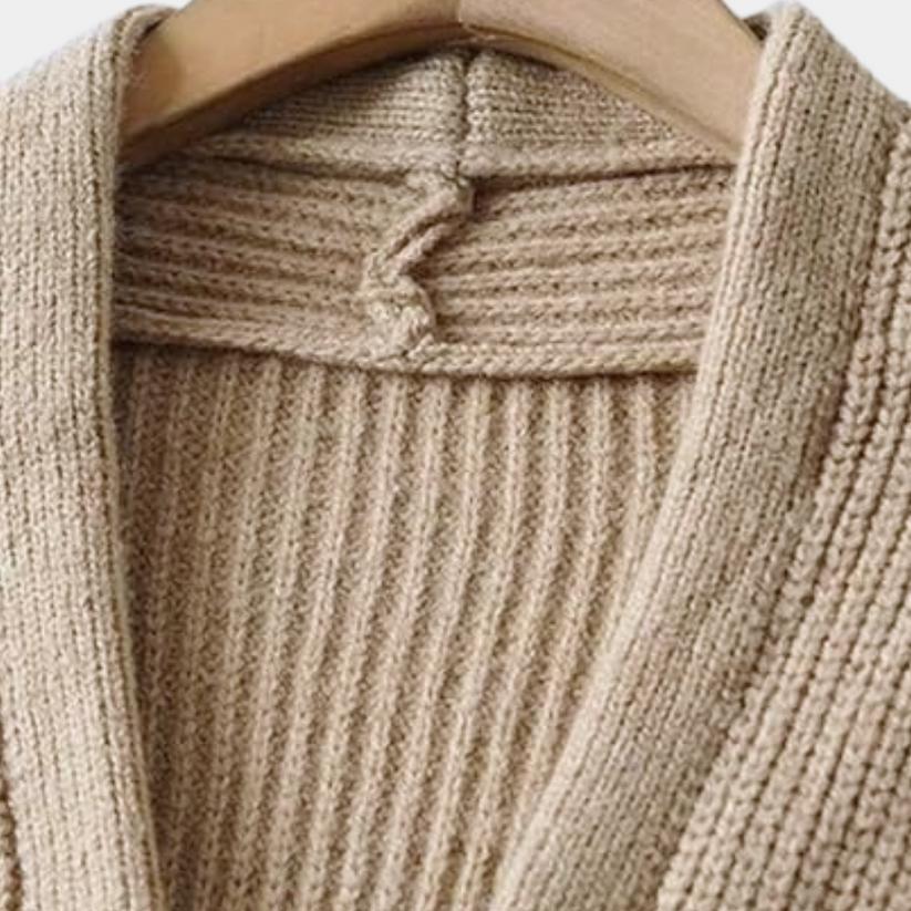 Cardigan dames met riem | Tijdloos vest met verstelbare pasvorm en elegante stijl