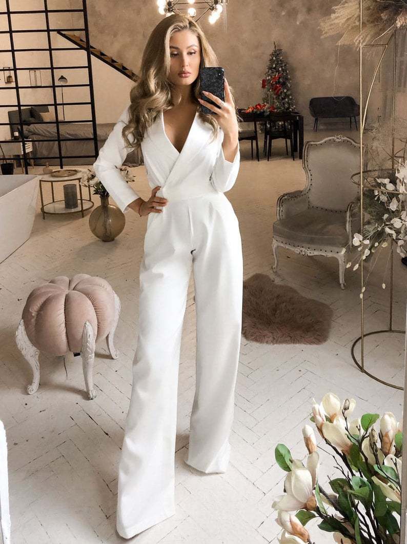 Chelsea - Slanke en Stijlvolle Lange Mouw Jumpsuit voor Vrouwen