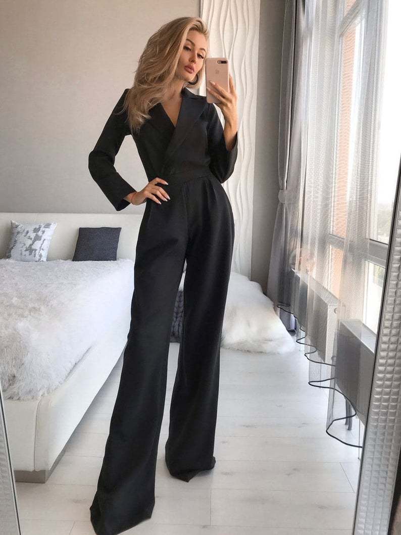 Chelsea - Slanke en Stijlvolle Lange Mouw Jumpsuit voor Vrouwen
