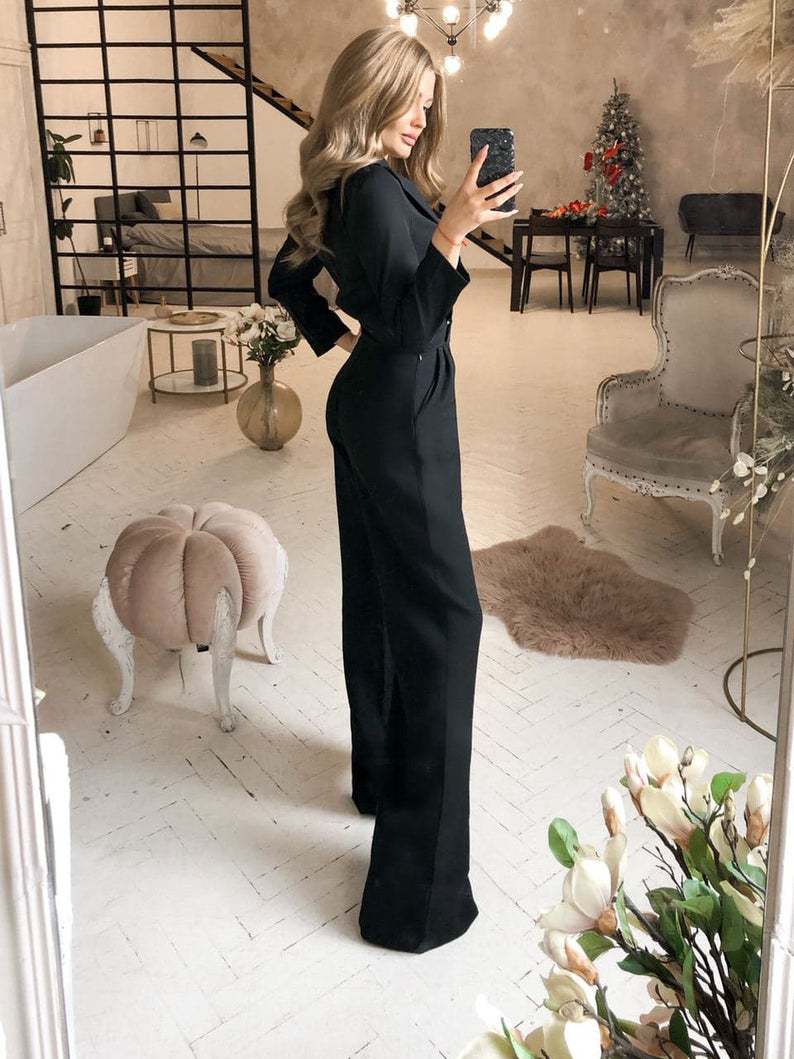 Chelsea - Slanke en Stijlvolle Lange Mouw Jumpsuit voor Vrouwen