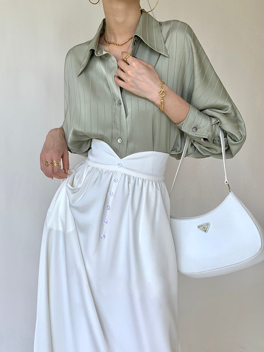 Christel - Oversized Overhemd met Kraag en Knoopjes
