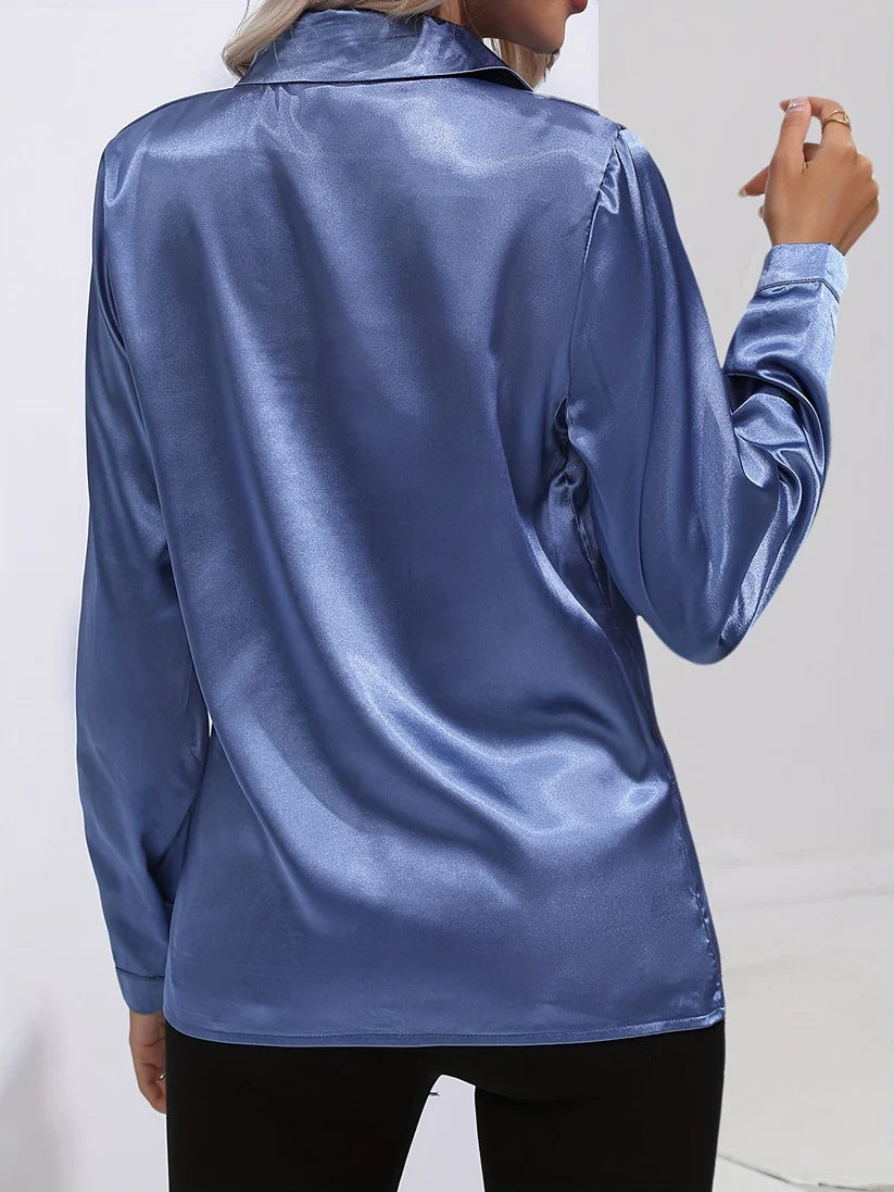 Satijnen Blouse | Dames blouse met elegante glans en tijdloze stijl