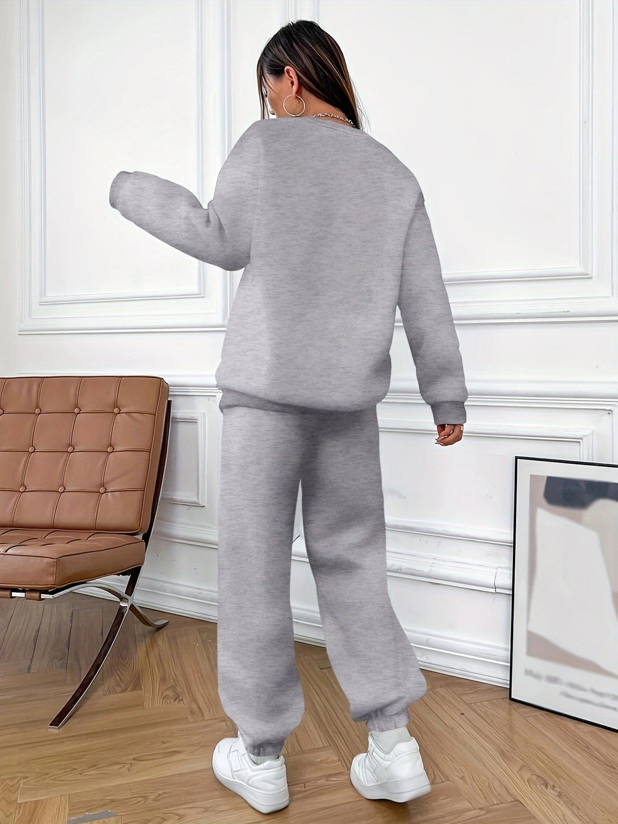 Trainingspak dames | Tweedelige set met trui en joggers in hartjesprint