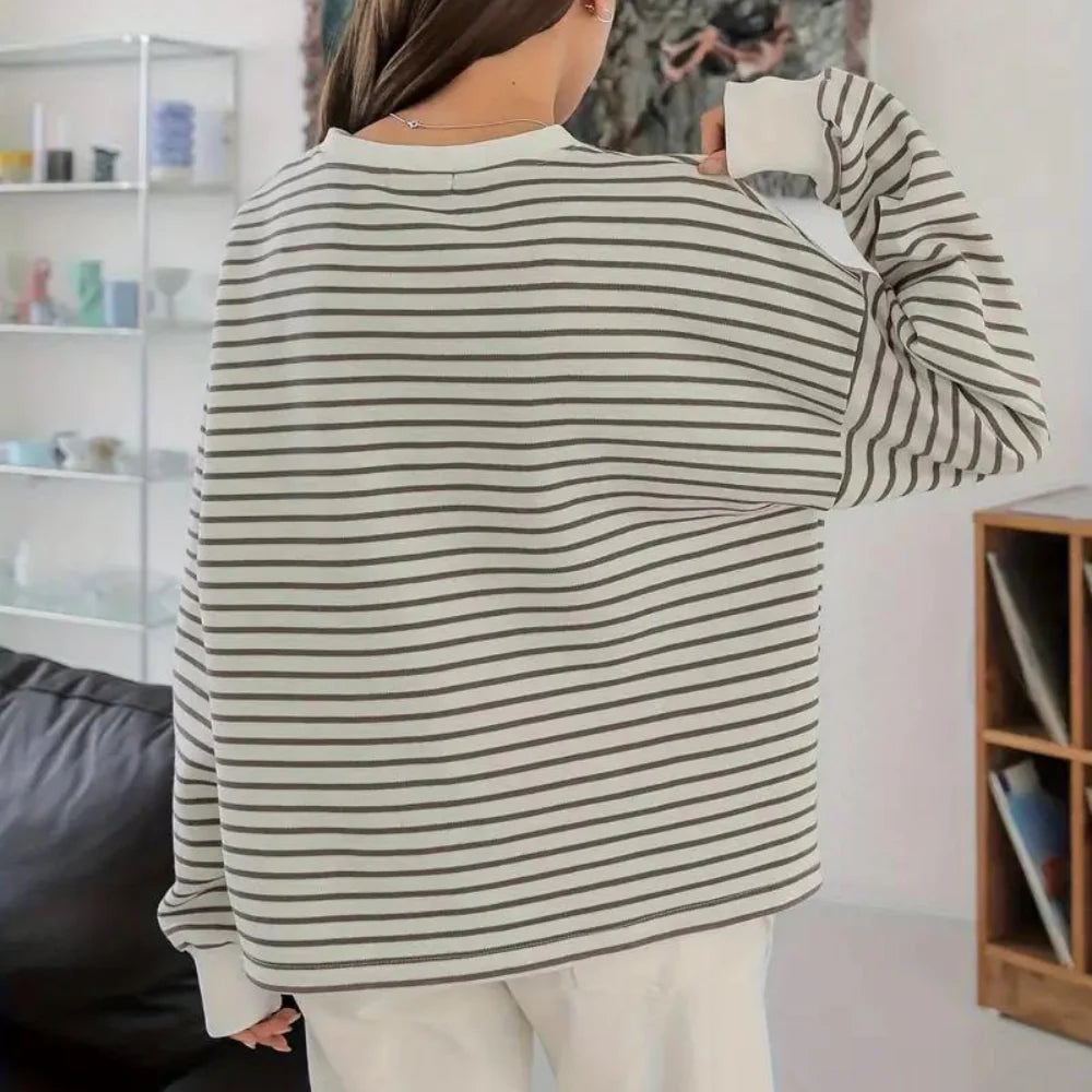 Comfortabel Gestreept Sweatshirt voor Dames