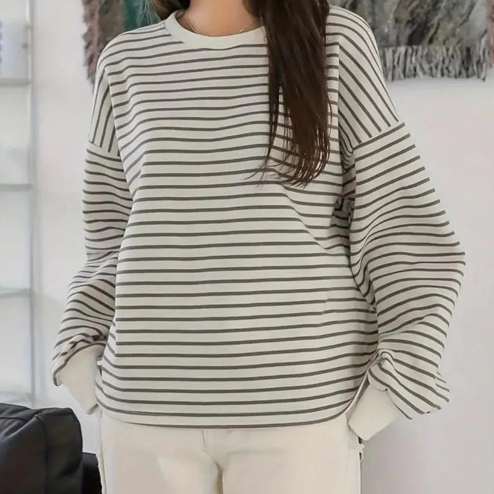 Comfortabel Gestreept Sweatshirt voor Dames