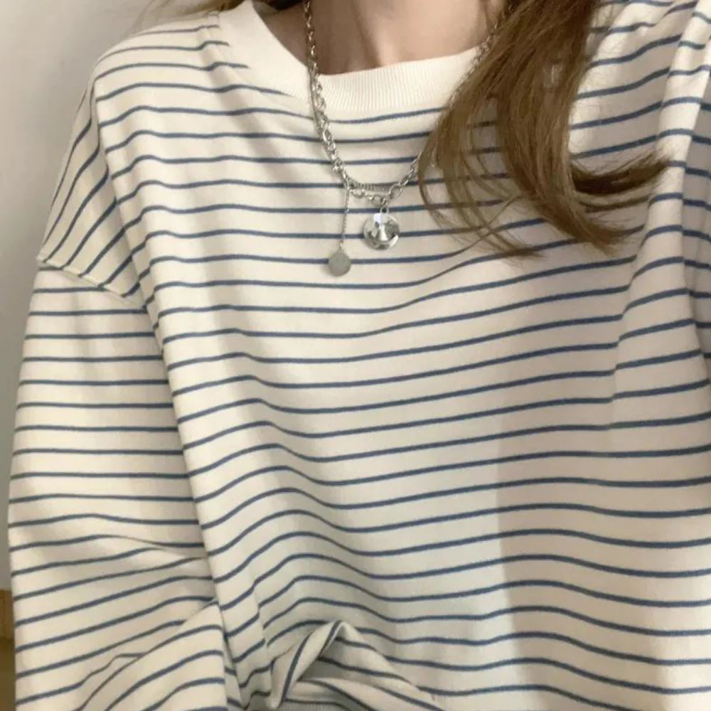 Comfortabel Gestreept Sweatshirt voor Dames