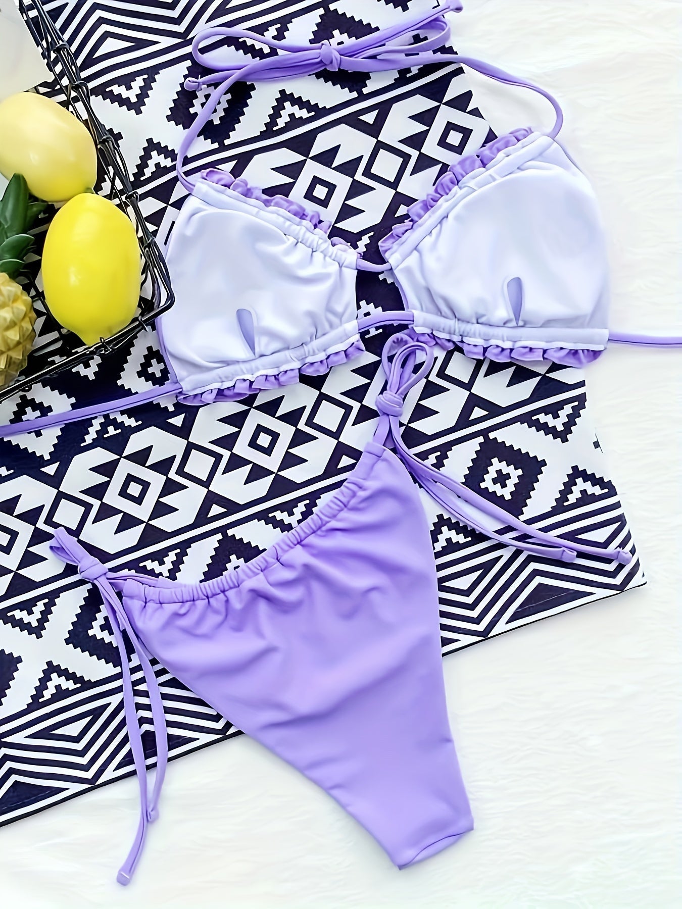 Leonella | Bikini set voor dames met plooi-details en verstelbare pasvorm