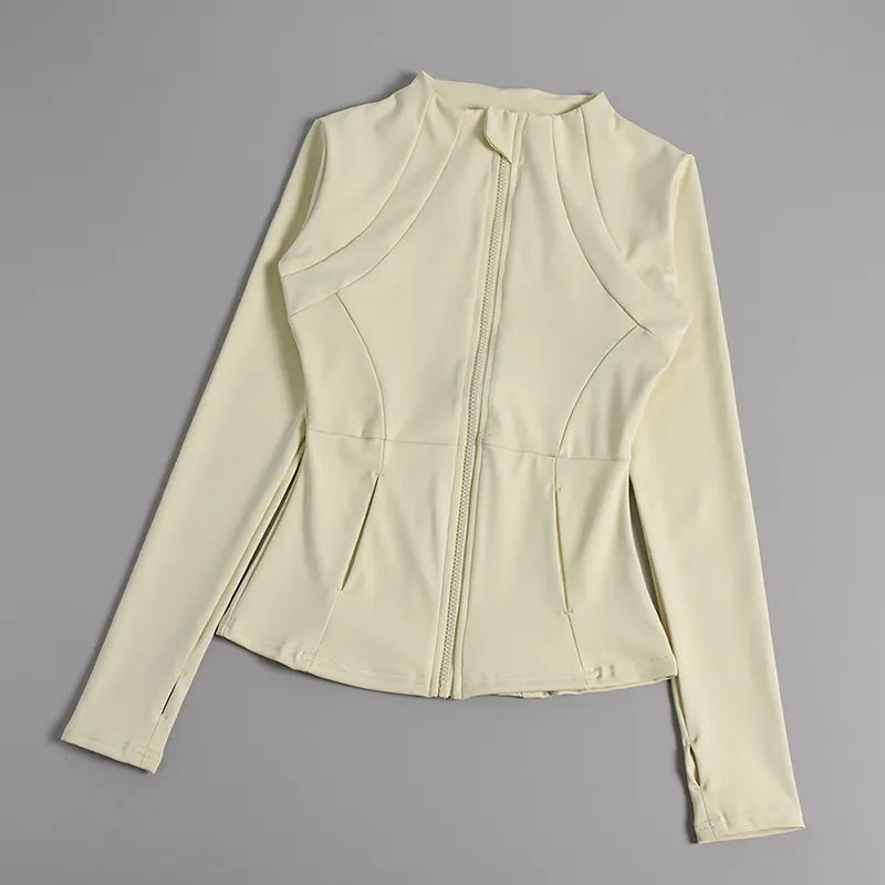 Romy Fitness Jacket Dames | Sportieve Jas met Sneldrogende Stof en Staande Kraag