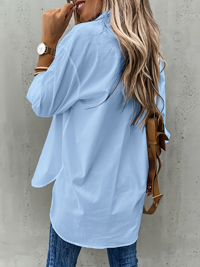 Dariela - Effen Blouse met Knopen