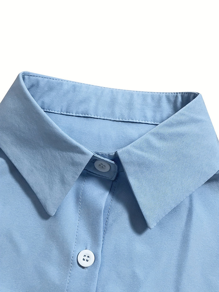 Dariela - Effen Blouse met Knopen