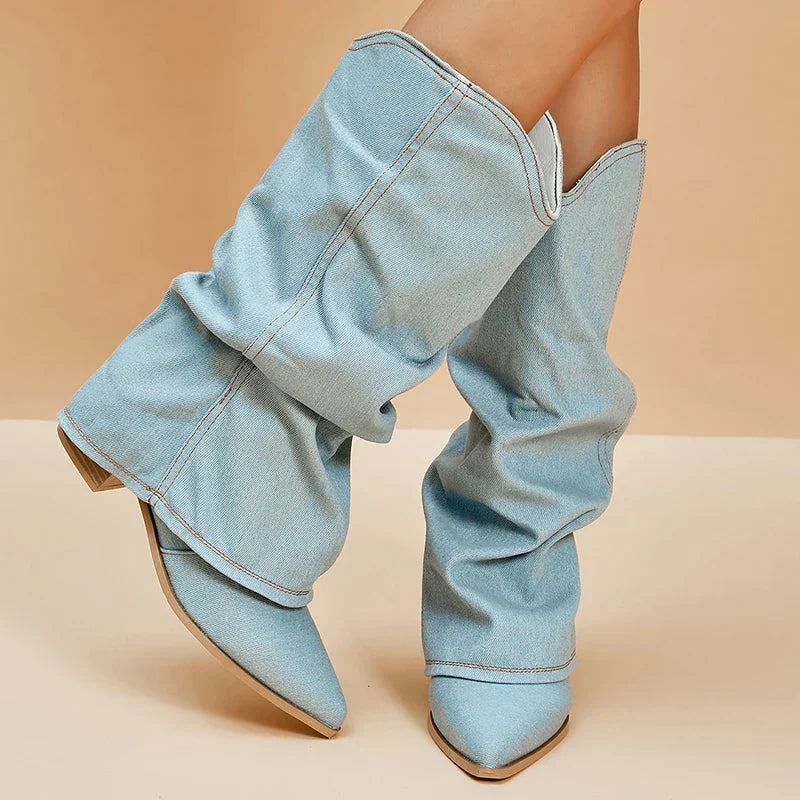Denim laarzen voor dames