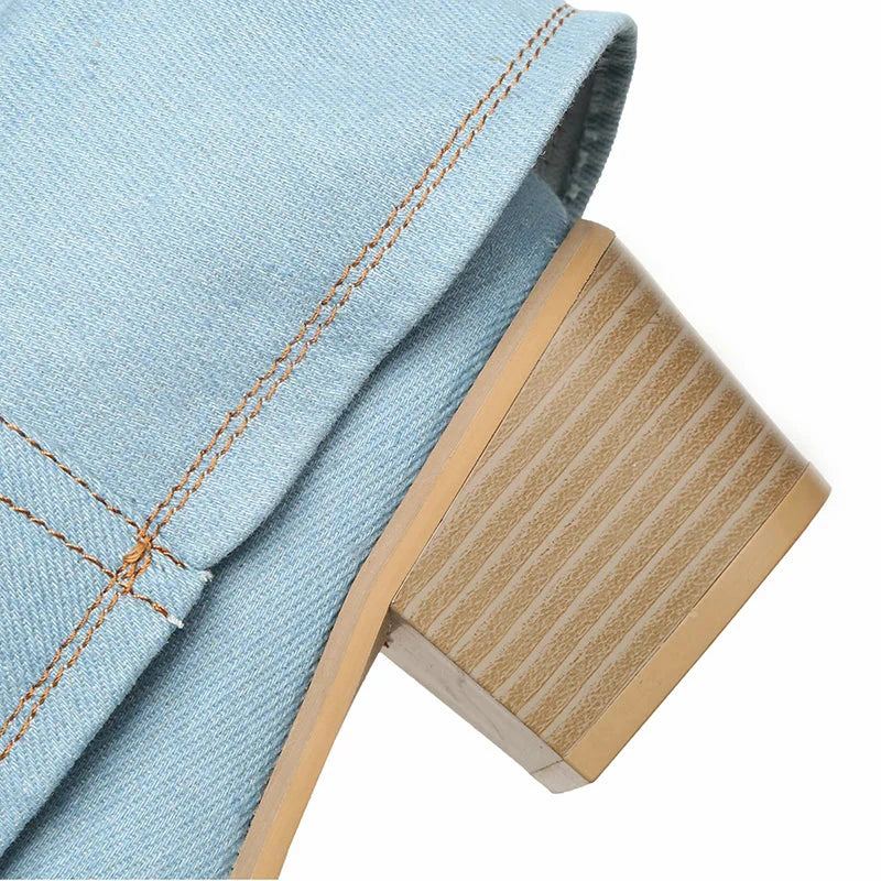 Denim laarzen voor dames