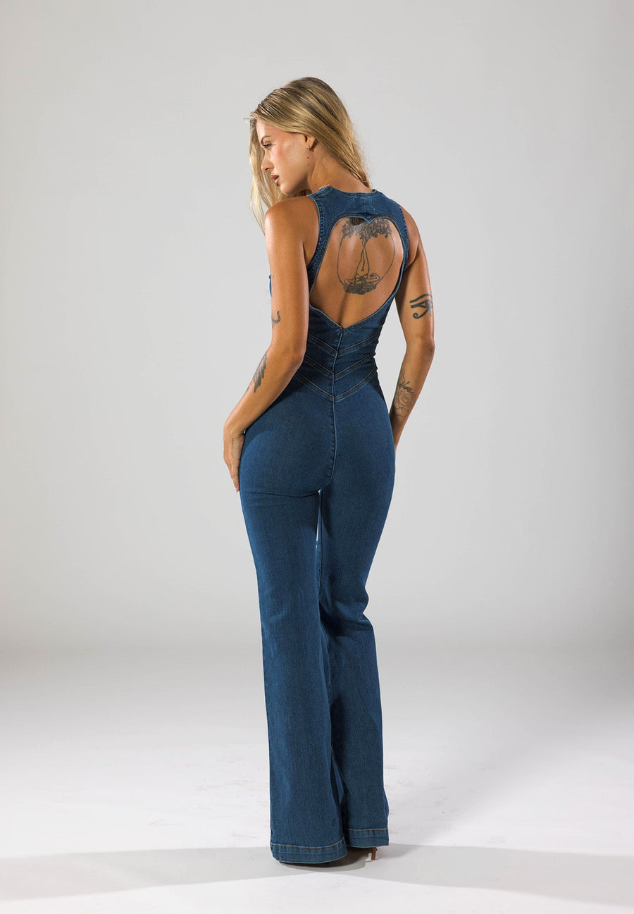 Doressa - Trendy Denim Jumpsuit