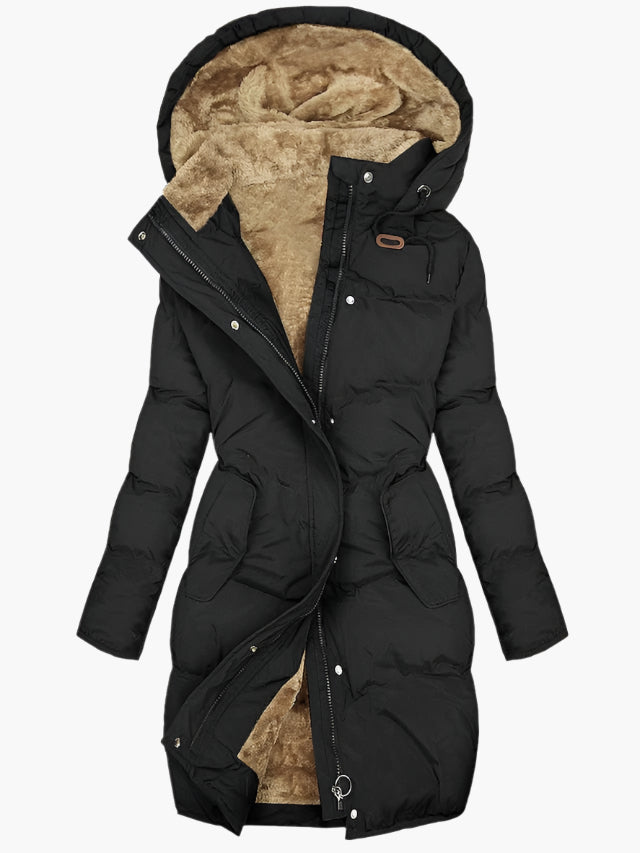 Dames Winterjas Gewatteerd met Capuchon - Lange Fit