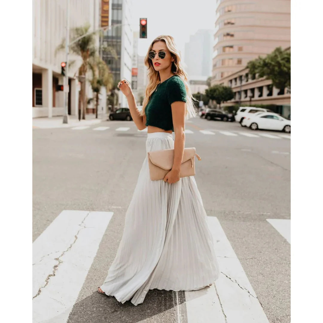Elegante geplooide maxi rok