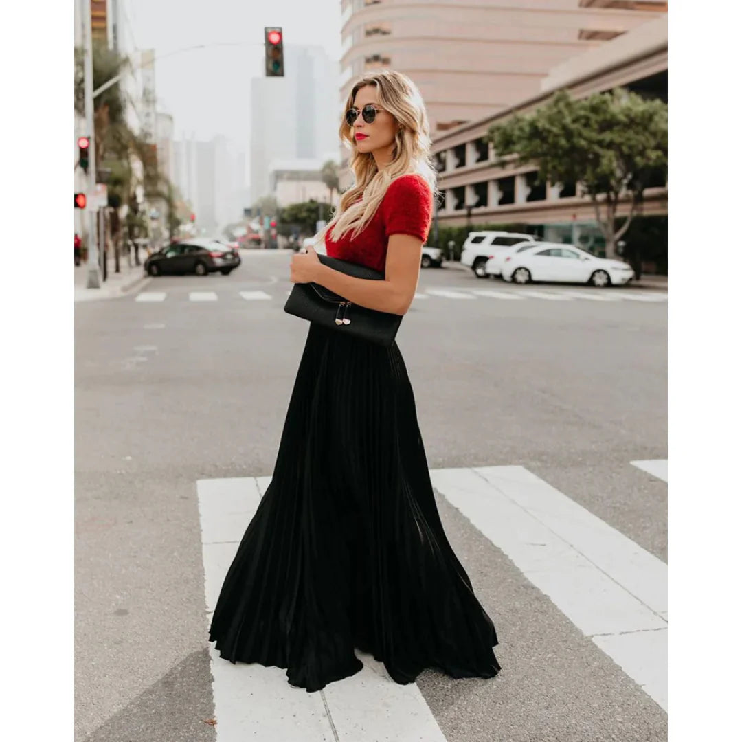 Elegante geplooide maxi rok