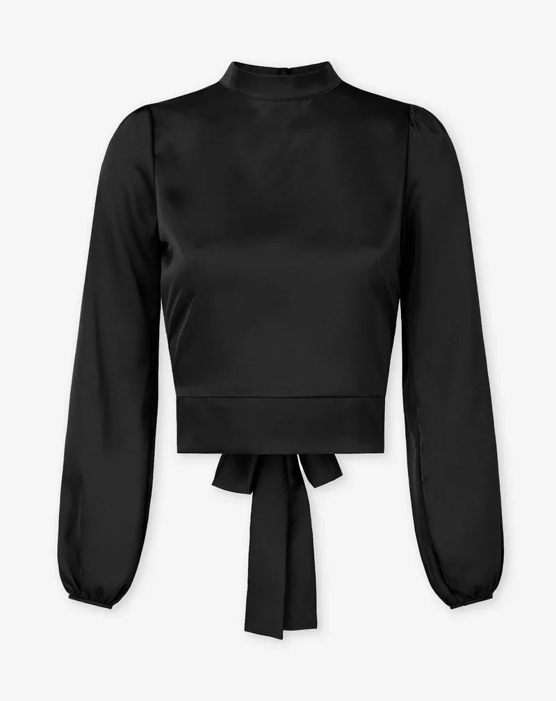 Elegante satijnen top met open rug