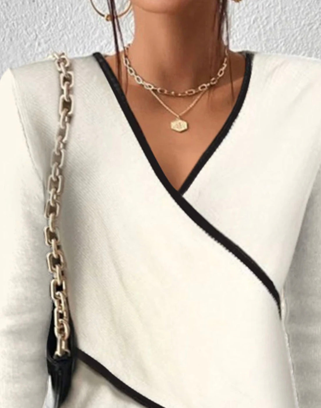 Elegante warme v-hals top