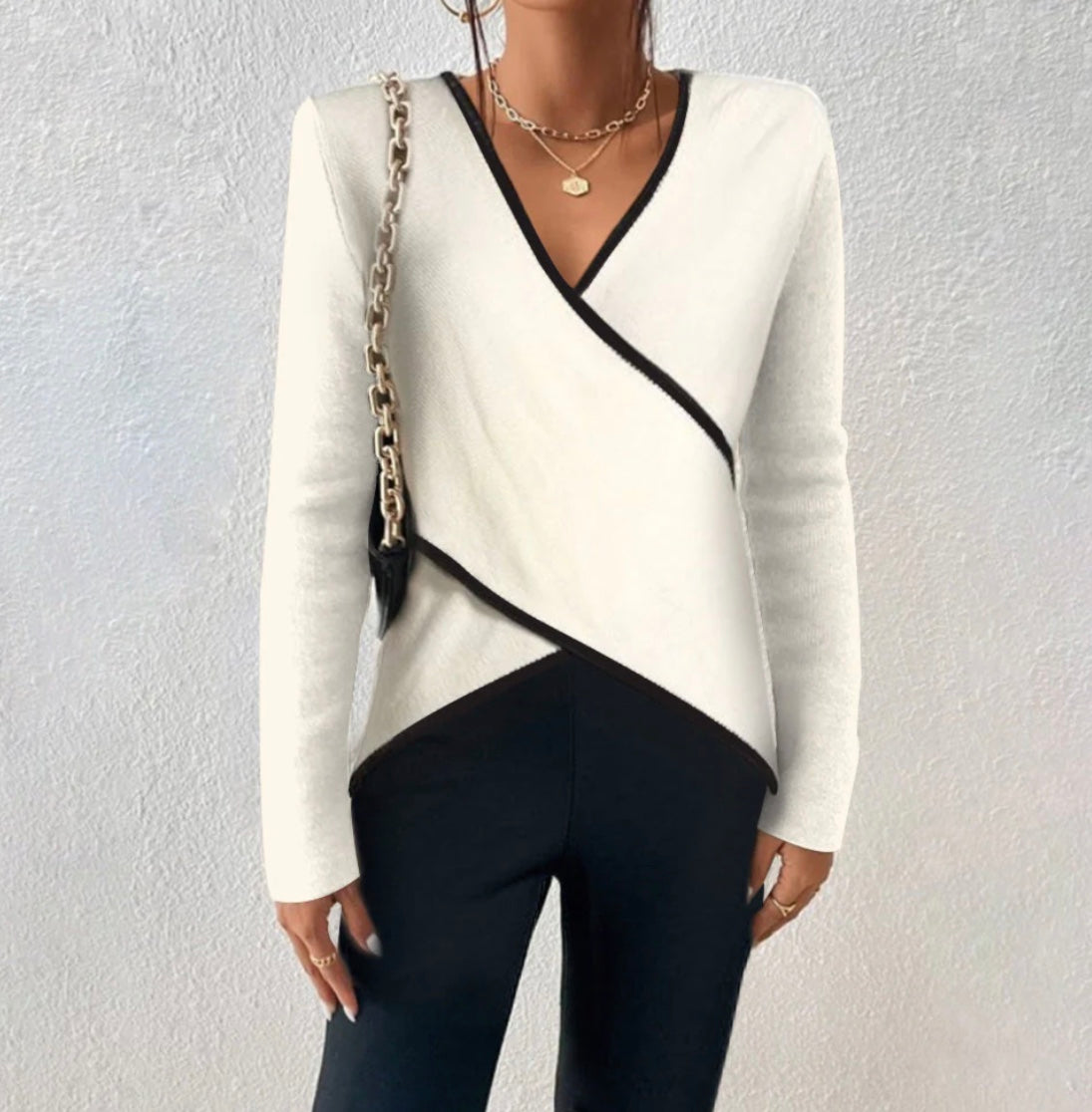 Elegante warme v-hals top