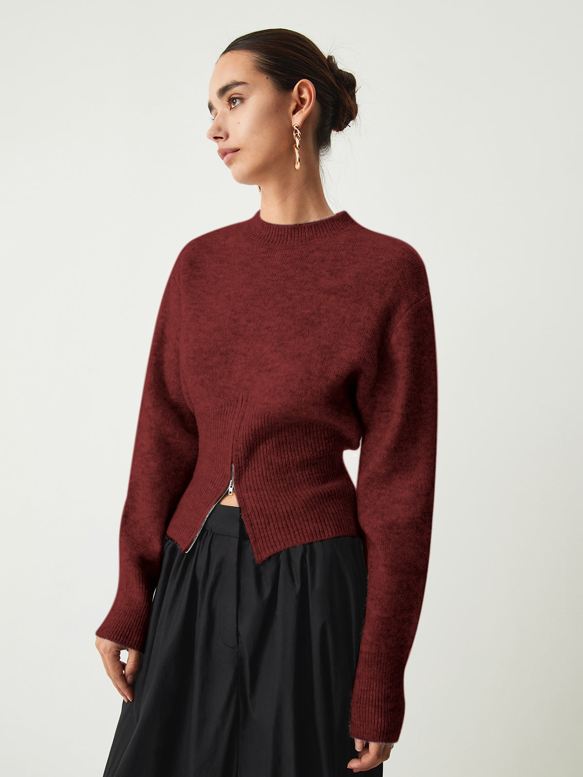 Elena - Half Zip Fuzzy Trui