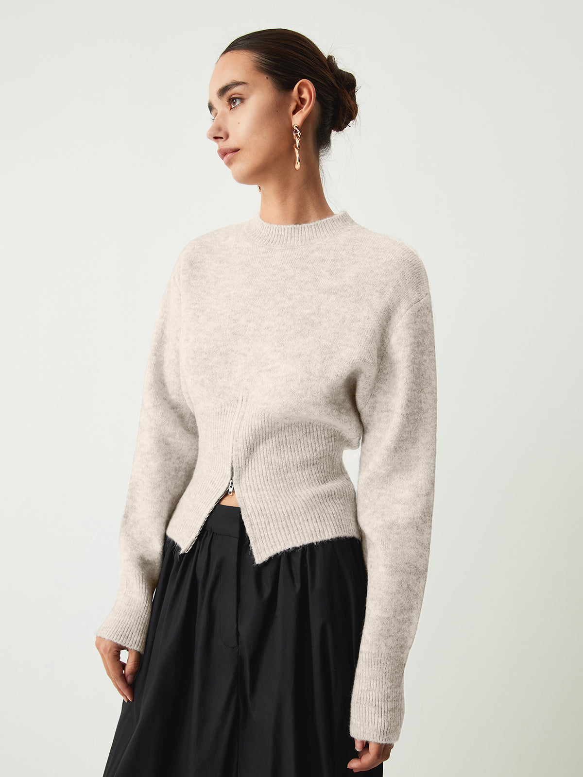 Elena - Half Zip Fuzzy Trui