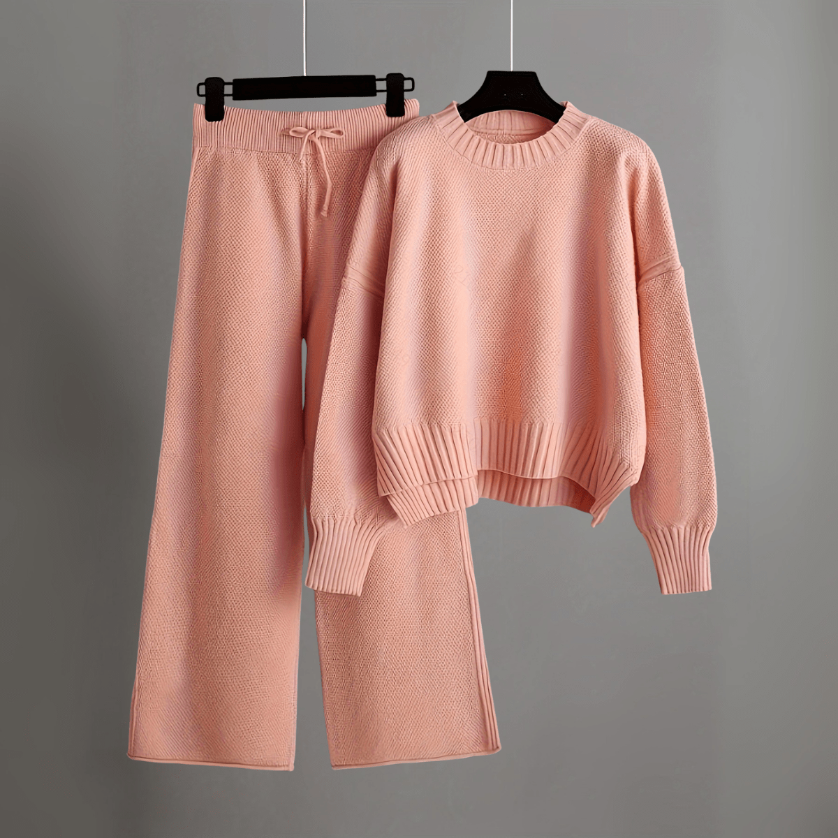 Hella Set | Dames Tweedelige Lounge Set met Trui en Wijde Broek