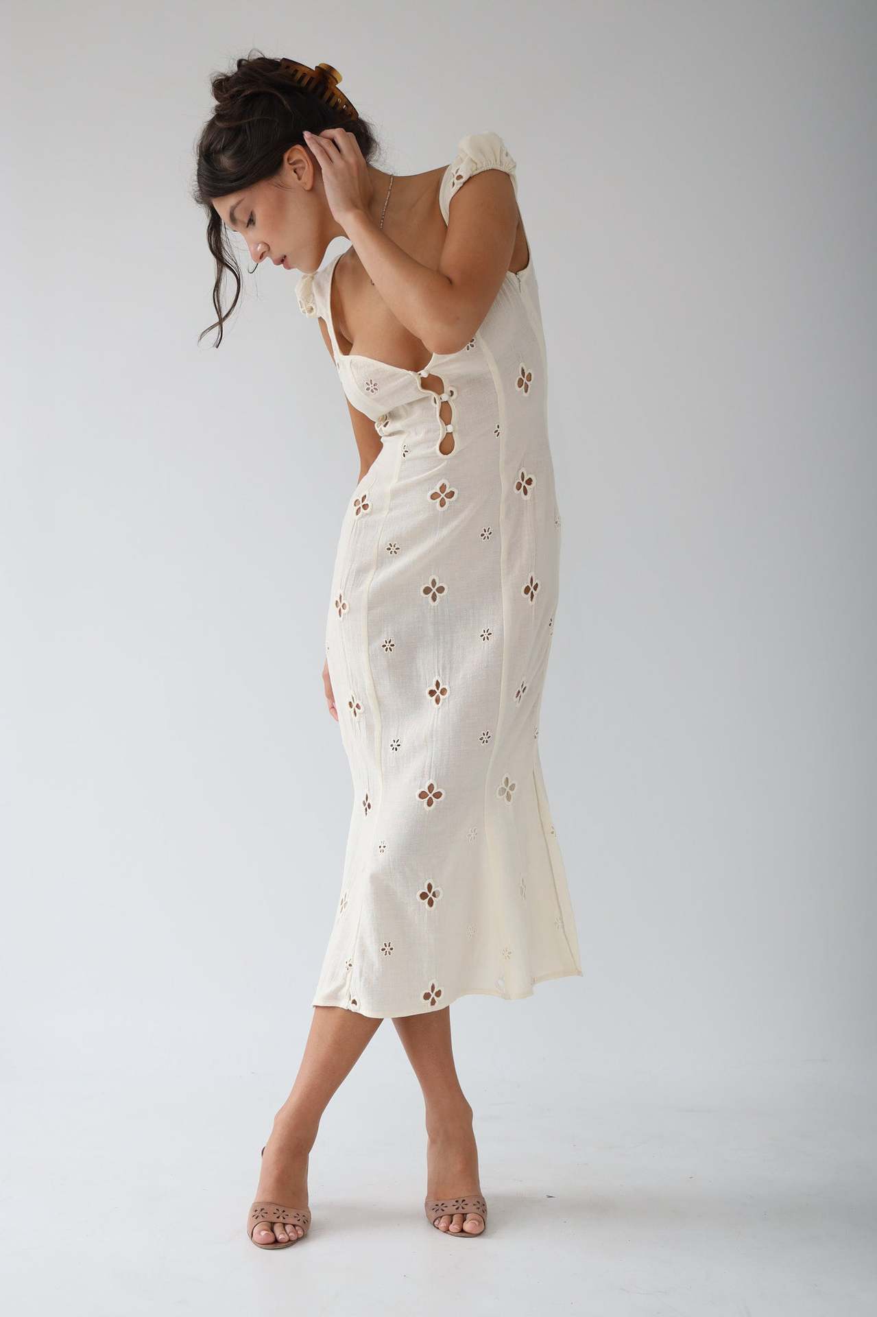 Isla - Vintage Geborduurde Midi-jurk voor Dames