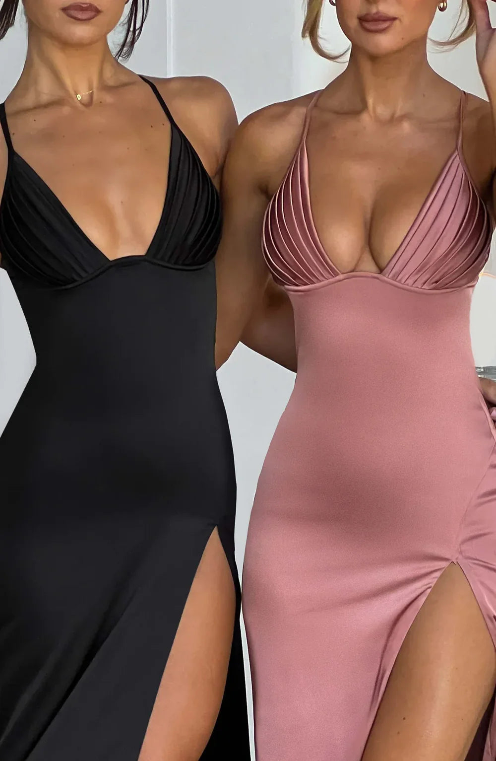 Fadia - Elegante Midi Jurk Met Spaghettibandjes