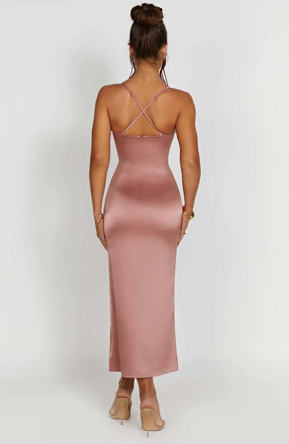 Fadia - Elegante Midi Jurk Met Spaghettibandjes