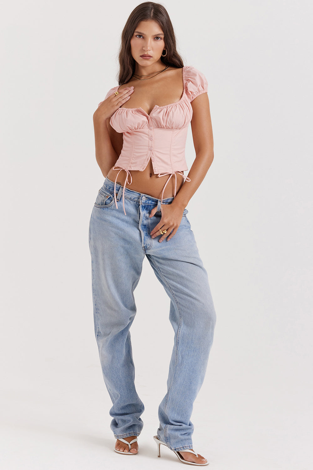 Fannya - Babyroze Topje Met Ruches