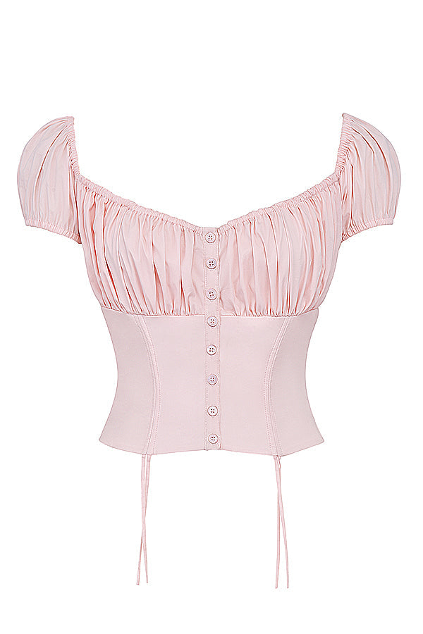 Fannya - Babyroze Topje Met Ruches