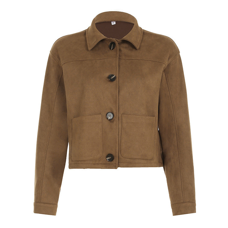 Elif | Korte Bruine Single Breasted Herfstjas